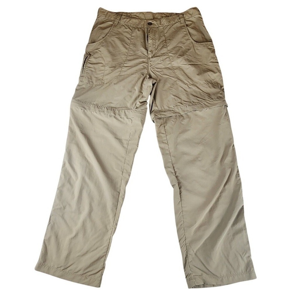 White Sierra Mens XL Convertible Hiking Pants Zip Off Cargo Khaki Nylon